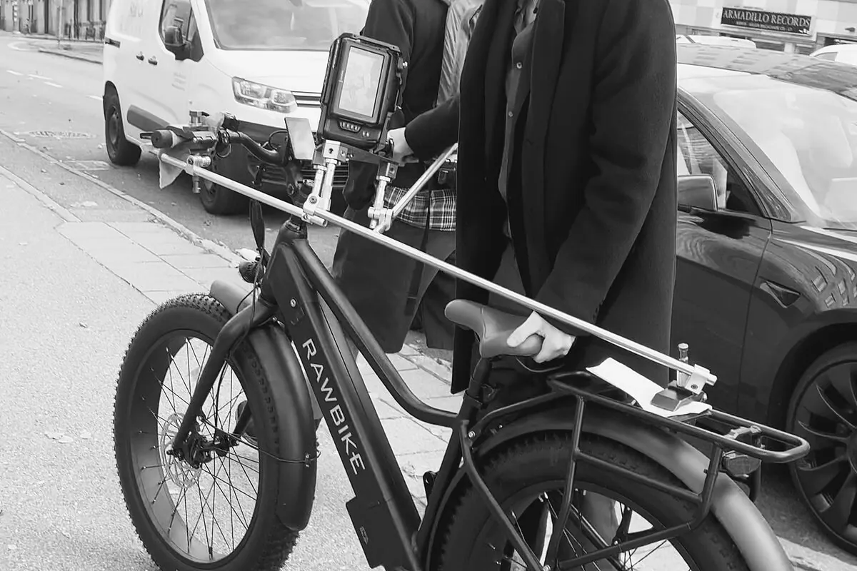 A camera arm on a bike, because the shot needed it